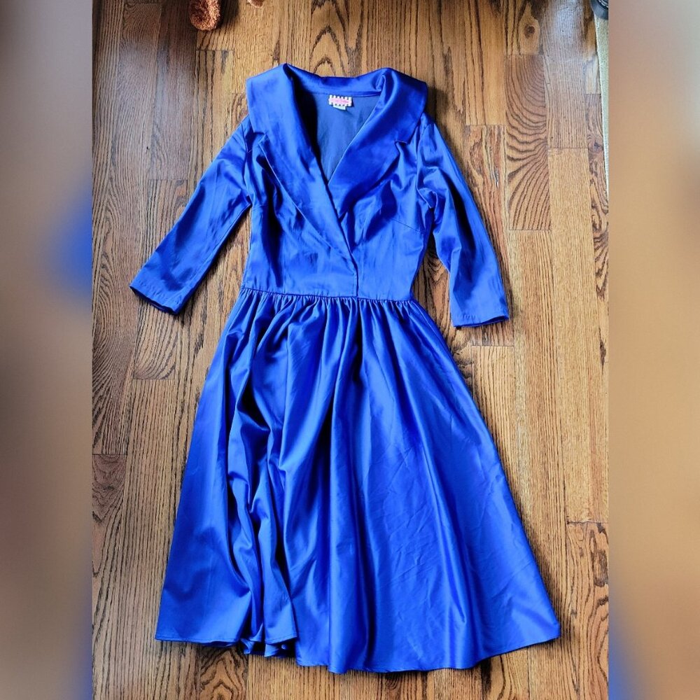 retro blue party dress Pinup Couture sz L